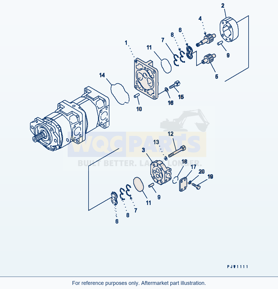Komatsu WA380-5L Work Equipment Pump (P.P.C. Section) parts diagram