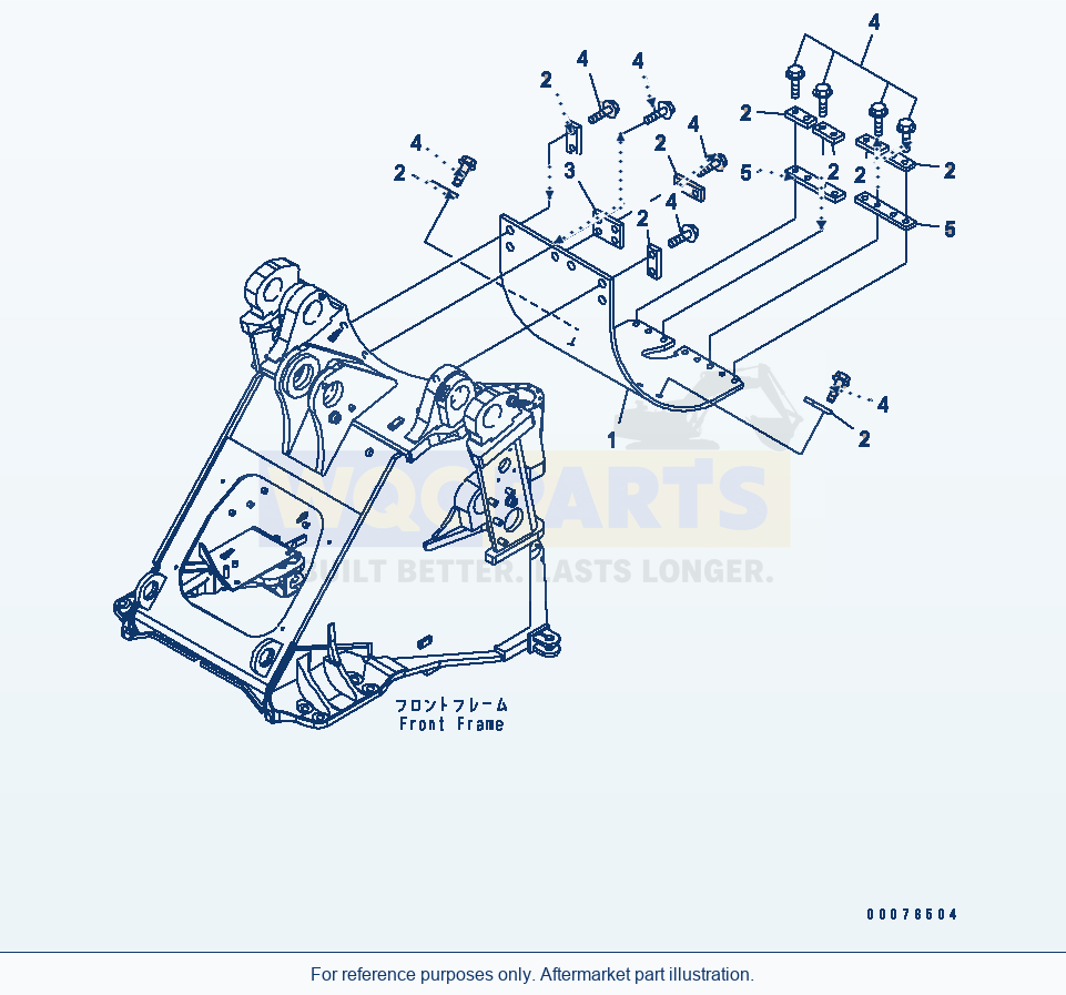 Komatsu WA380-5L Front Frame Unit (Waste Handler Top Guard) parts diagram