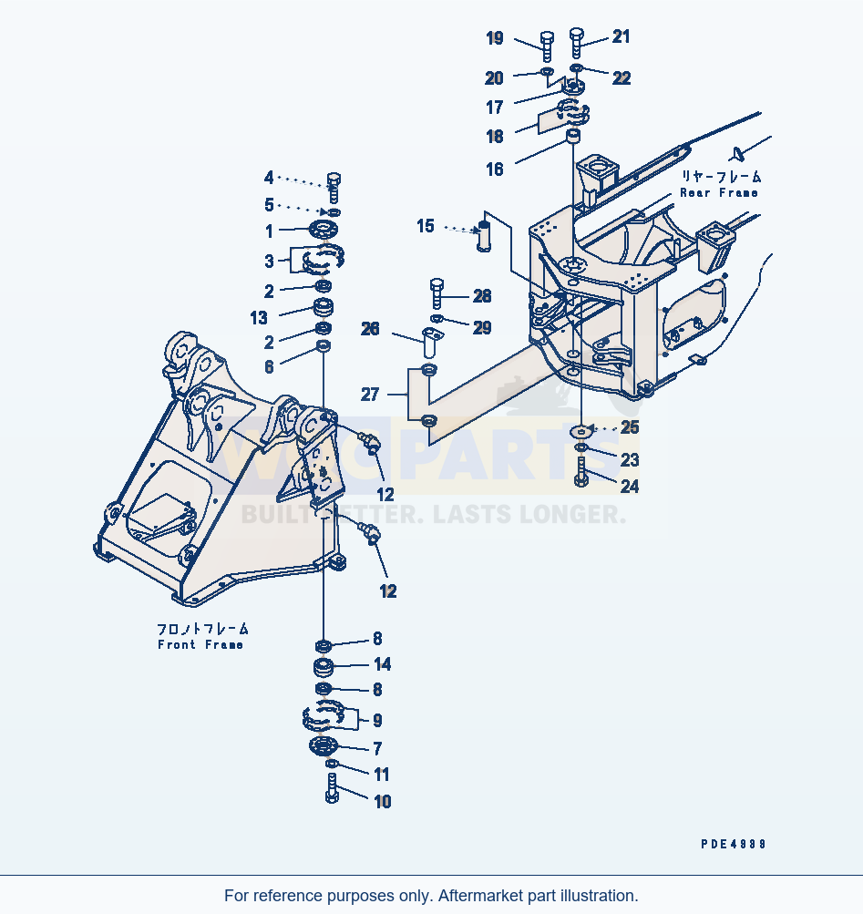 Komatsu WA380-5L Hinge Pin parts diagram
