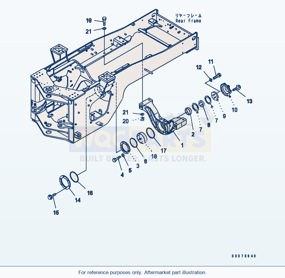 Komatsu WA380-5L Rear Axle Support parts diagram
