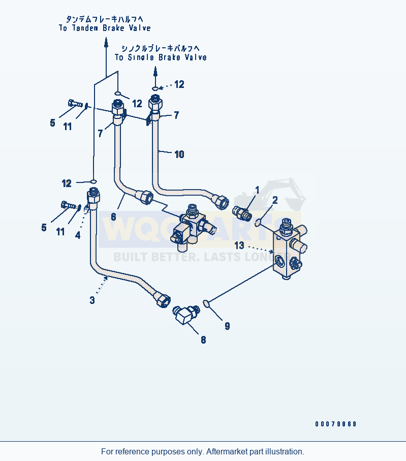 Komatsu WA380-5L Accumulator Brake Piping parts diagram