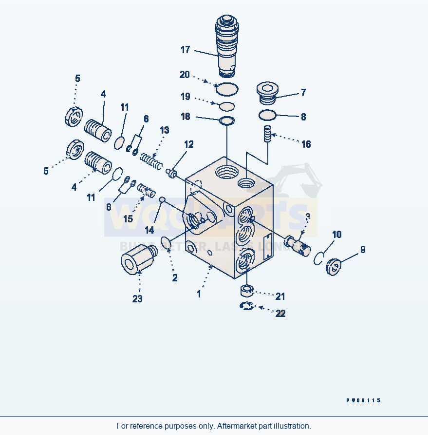 Komatsu WA380-5L Accumulator Charge Valve parts diagram
