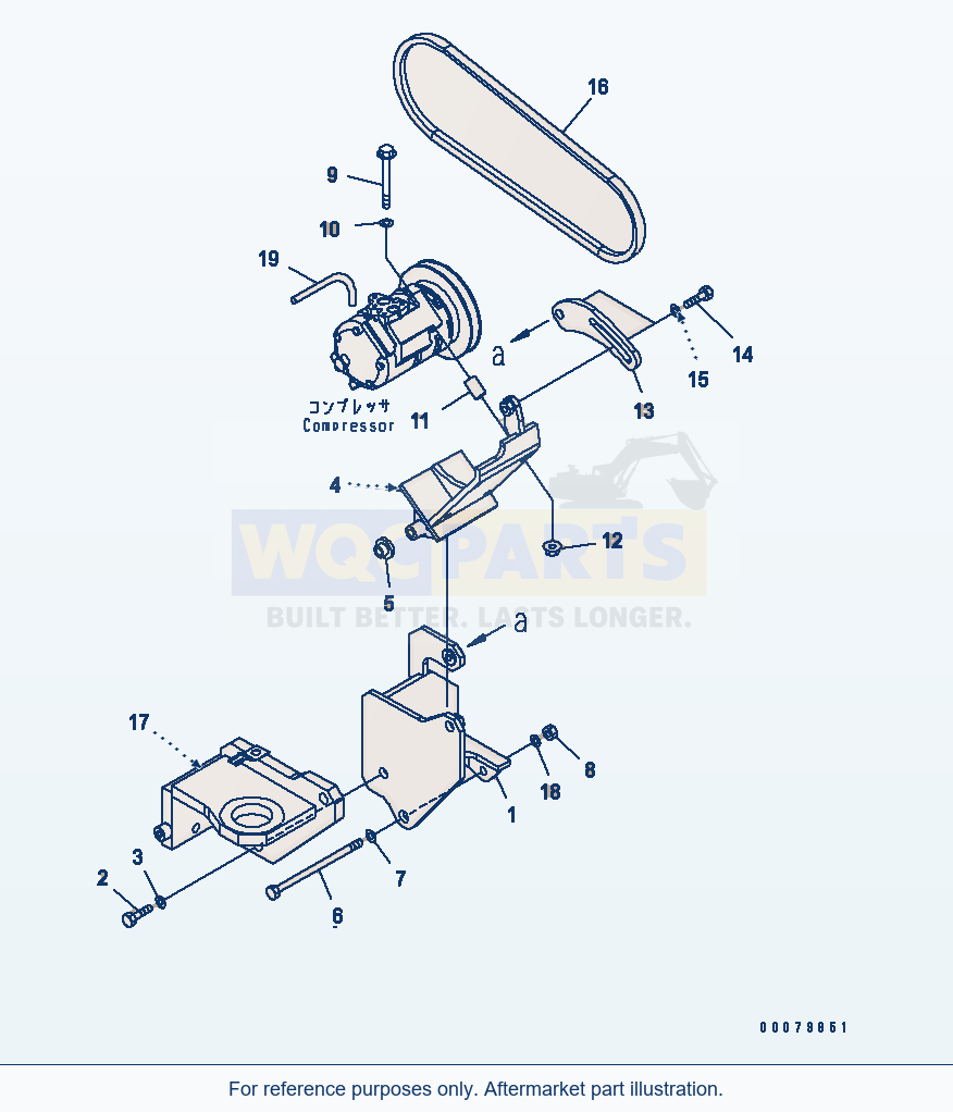 Komatsu WA380-5L Air Conditioner (Compressor Mounting) parts diagram