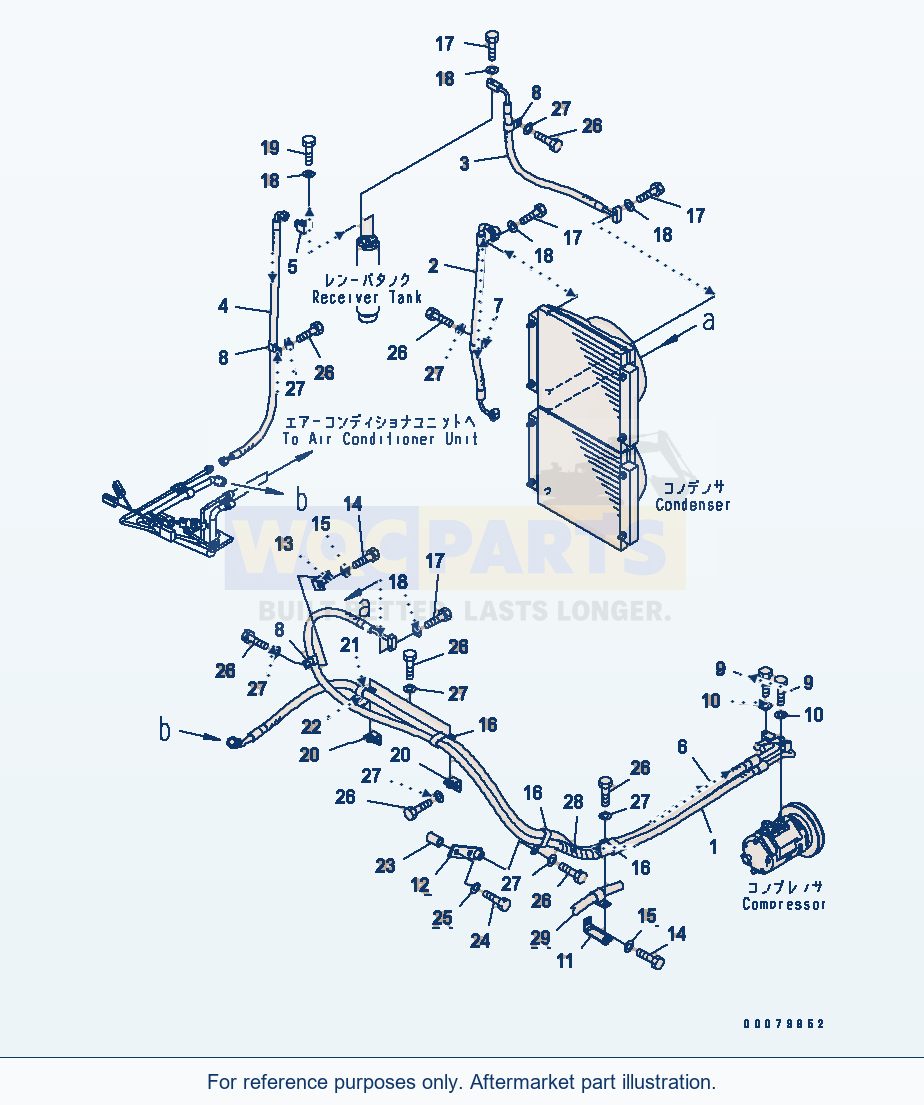 Komatsu WA380-5L Air Conditioner (Piping) parts diagram