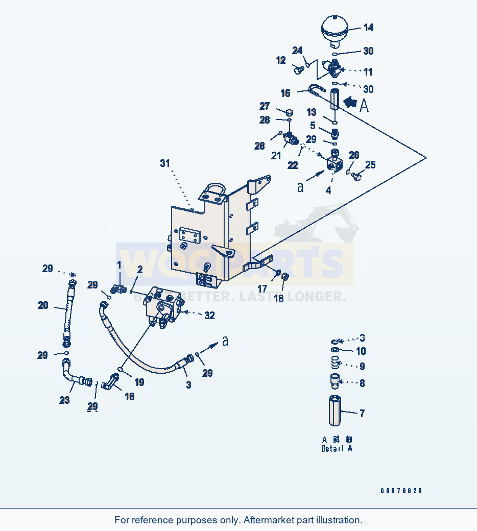 Komatsu WA380-5L Brake Control (Steering P.P.C. Piping) parts diagram