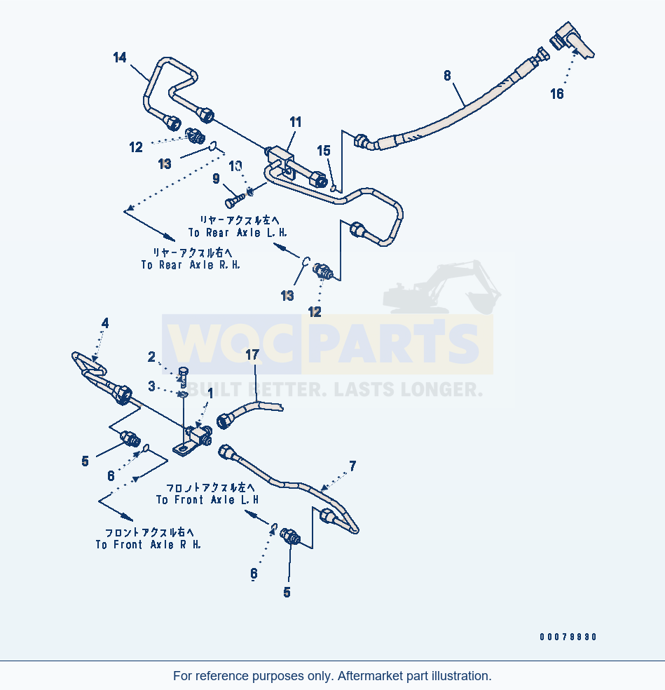 Komatsu WA380-5L Brake Piping parts diagram