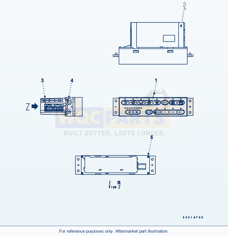 Komatsu WA380-5L Control Panel (Inner Parts) parts diagram
