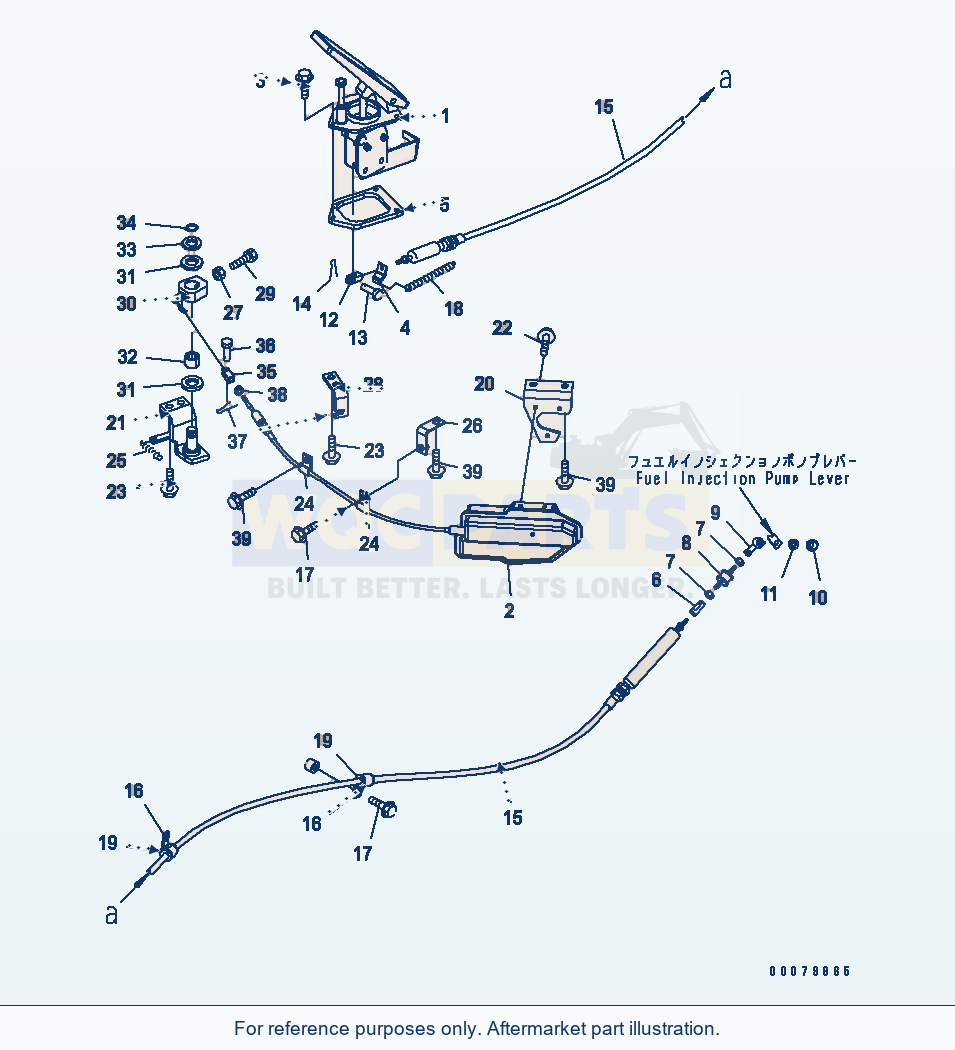 Komatsu WA380-5L Engine Controls parts diagram