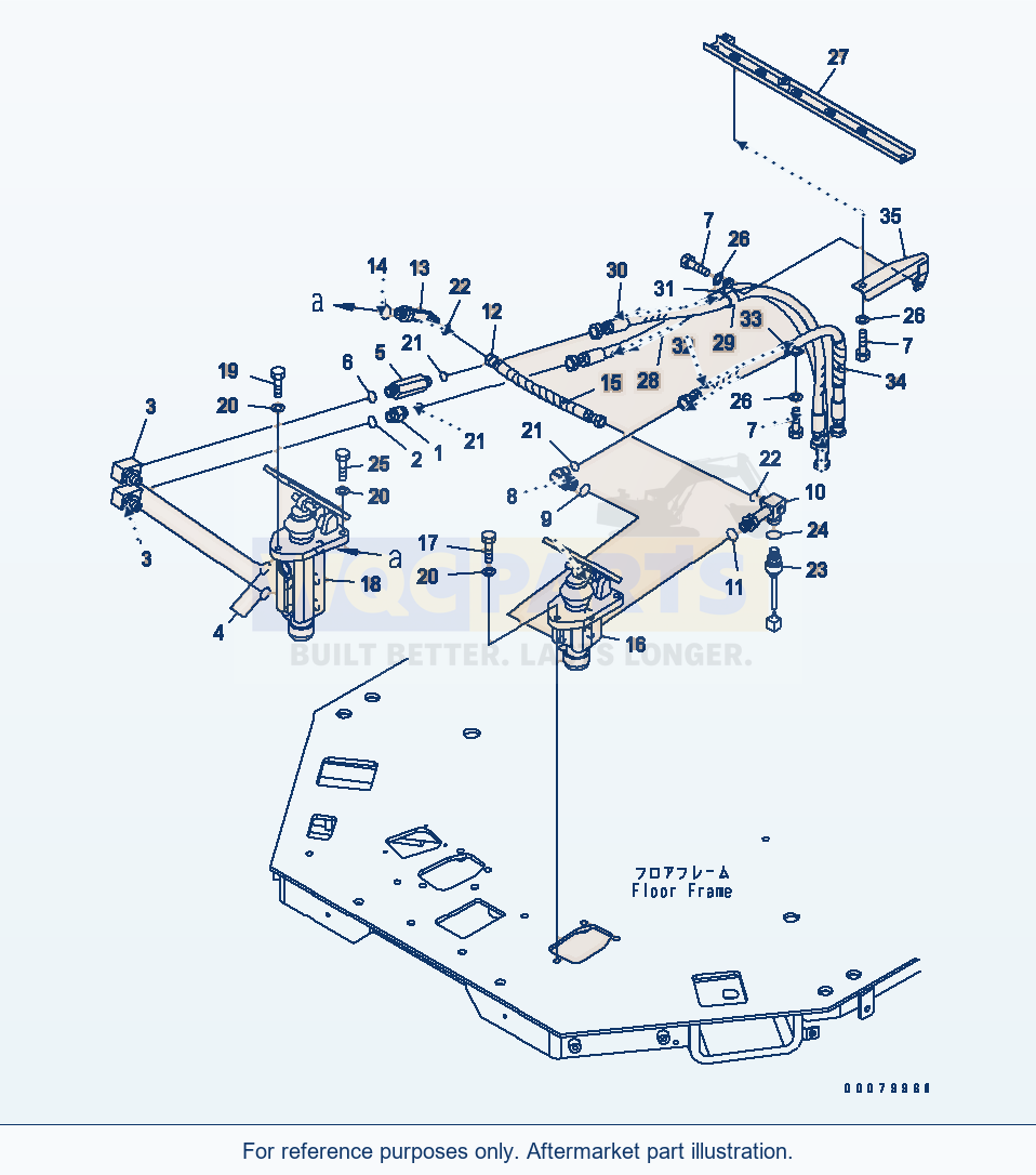 Komatsu WA380-5L Floor Frame (Brake Lines) parts diagram