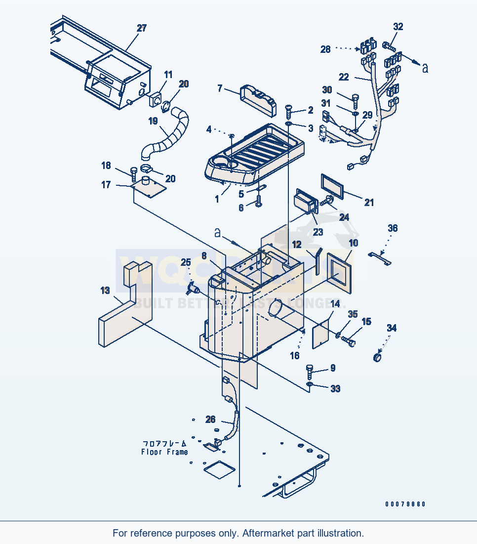Komatsu WA380-5L Floor Frame (Left Console) parts diagram