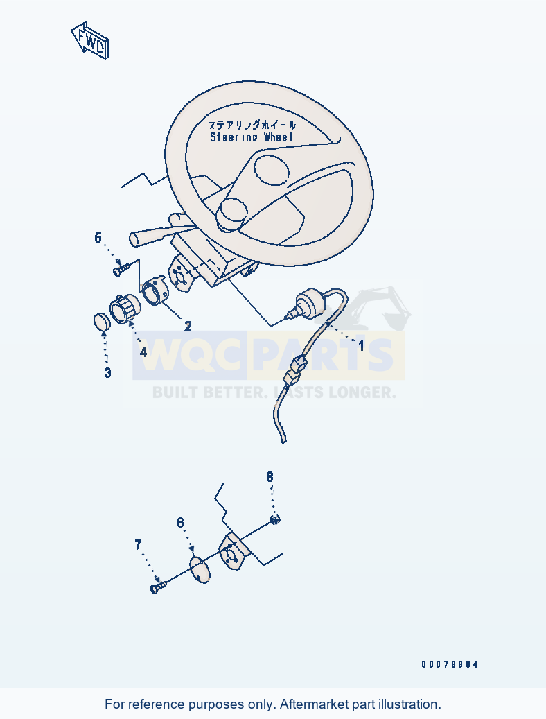 Komatsu WA380-5L Floor Frame (Windshield Wiper Switch) parts diagram