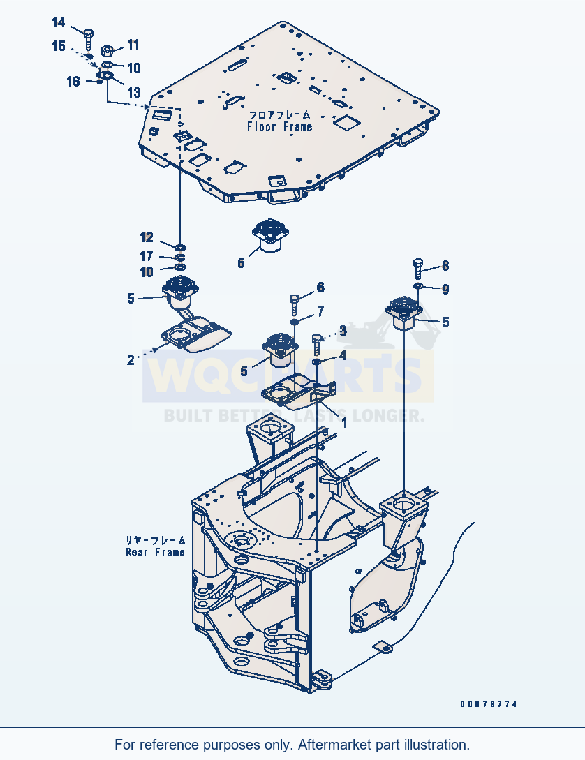 Komatsu WA380-5L Floor Support parts diagram