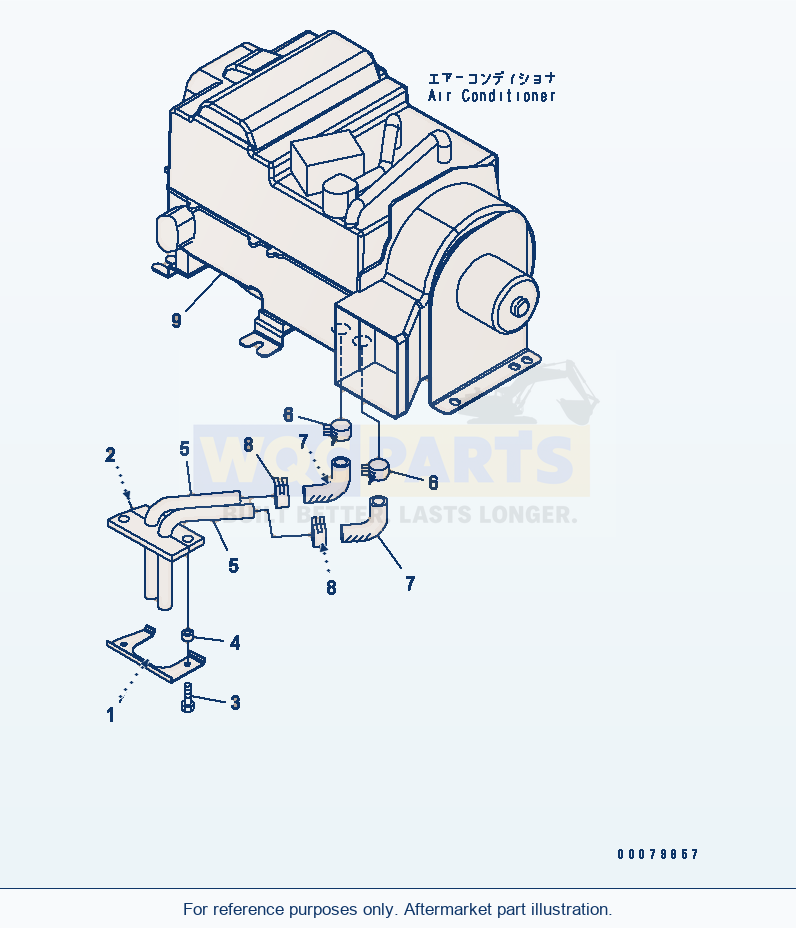 Komatsu WA380-5L Heater Piping (In Cab) parts diagram