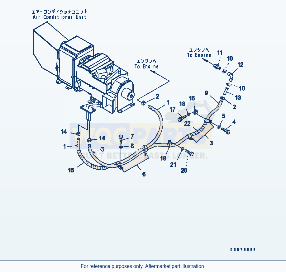 Komatsu WA380-5L Heater Piping parts diagram