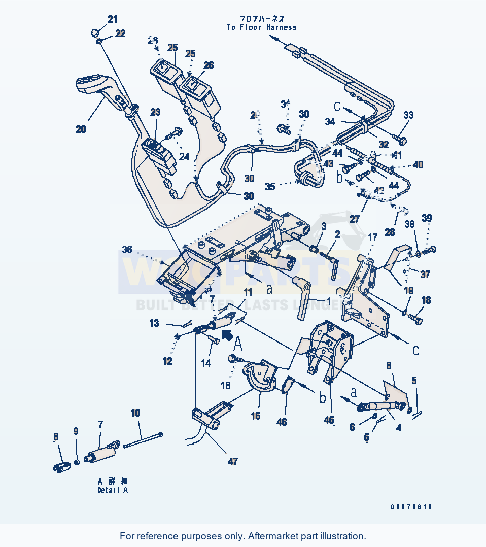 Komatsu WA380-5L Joystick Steering (Lever) parts diagram