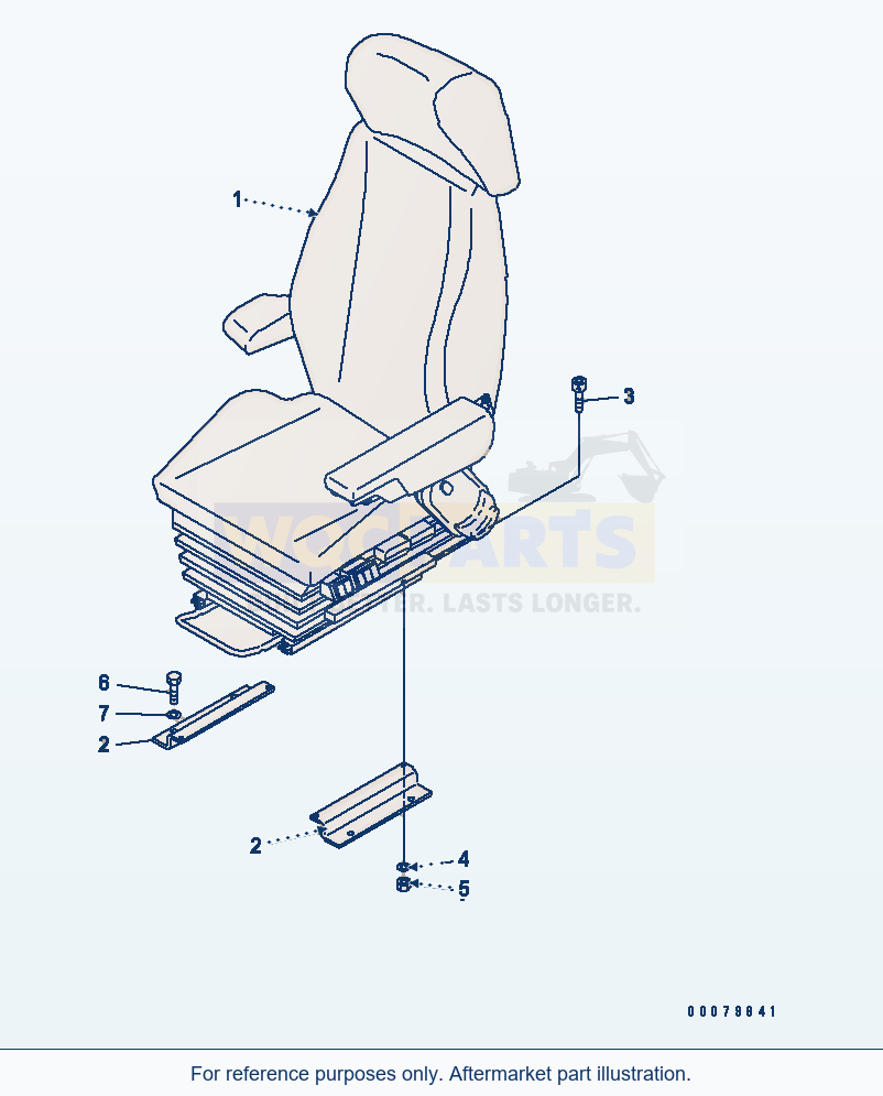 Komatsu WA380-5L Operator Seat (Isringhausen) parts diagram