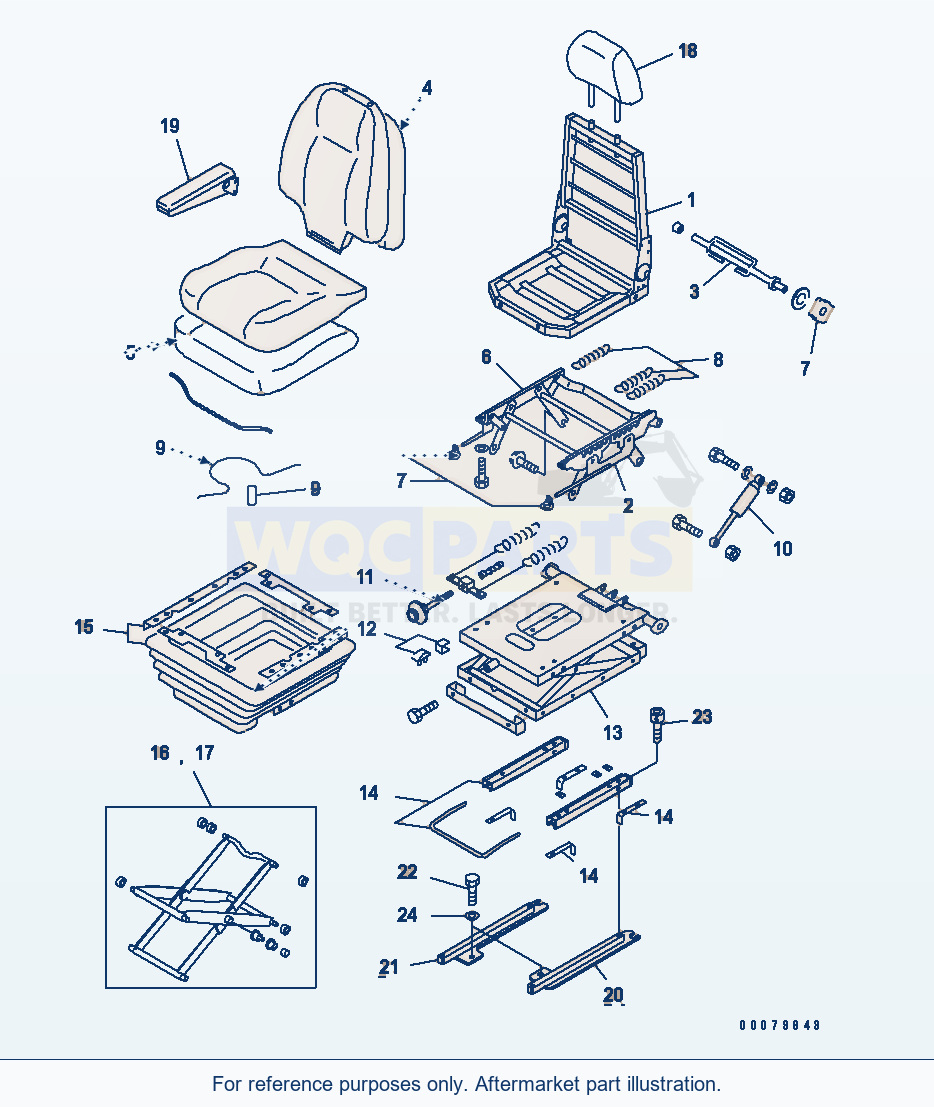 Komatsu WA380-5L Operator Seat (Kab 515 Vinyl) parts diagram
