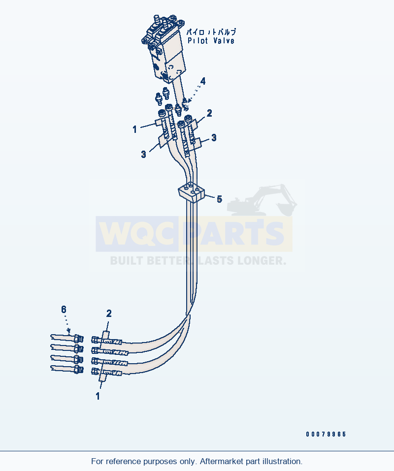 Komatsu WA380-5L P.P.C. Piping parts diagram