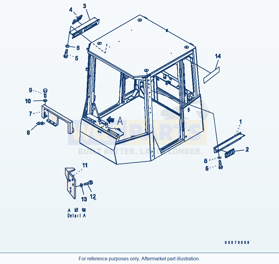 Komatsu WA380-5L Rops Cab (Fritzmeier) (A/C Covers)(#A52190-) parts diagram