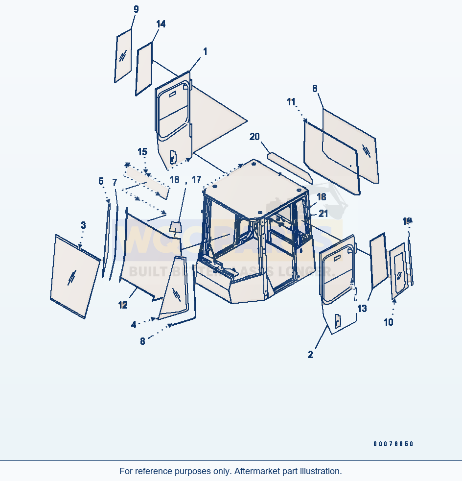 Komatsu WA380-5L Rops Cab (Fritzmeier) (Window Glass)(#A52190-) parts diagram