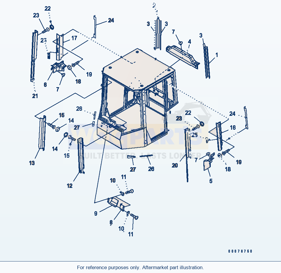 Komatsu WA380-5L Rops Cab (Inside Trim)(#A52001-A52189) parts diagram