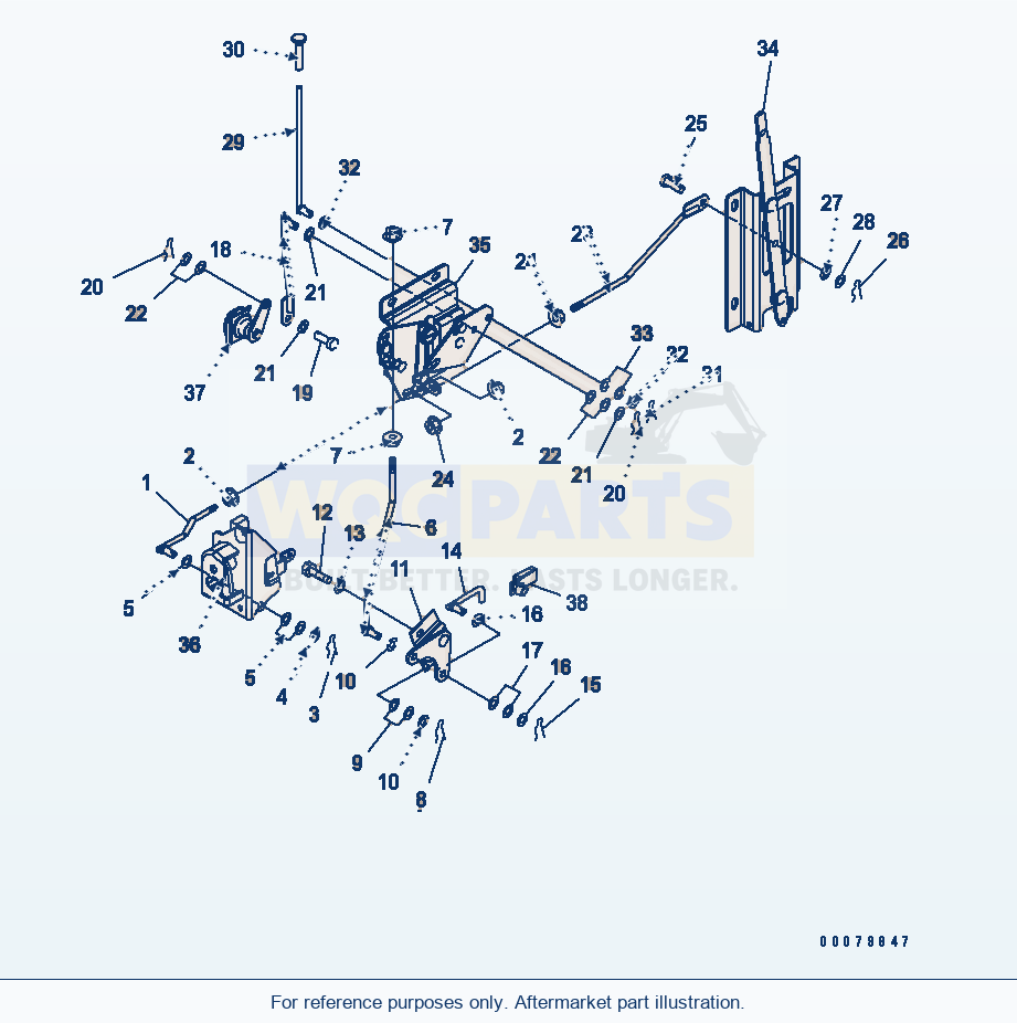 Komatsu WA380-5L Rops Cab (Right Door Linkage)(#A52001-A52189) parts diagram