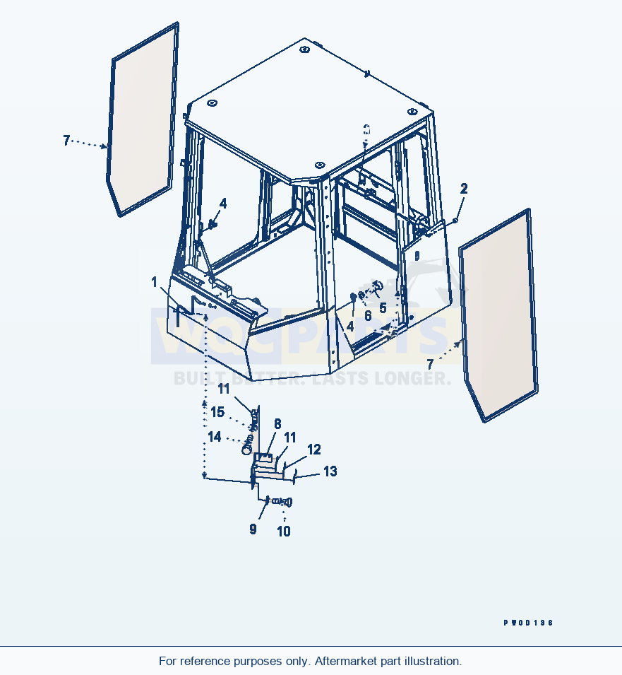 Komatsu WA380-5L Rops Cab (Window Washer)(#A52001-A52189) parts diagram