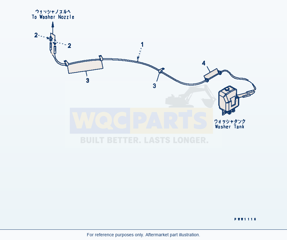 Komatsu WA380-5L Rops Cab (Window Washer Hose) parts diagram