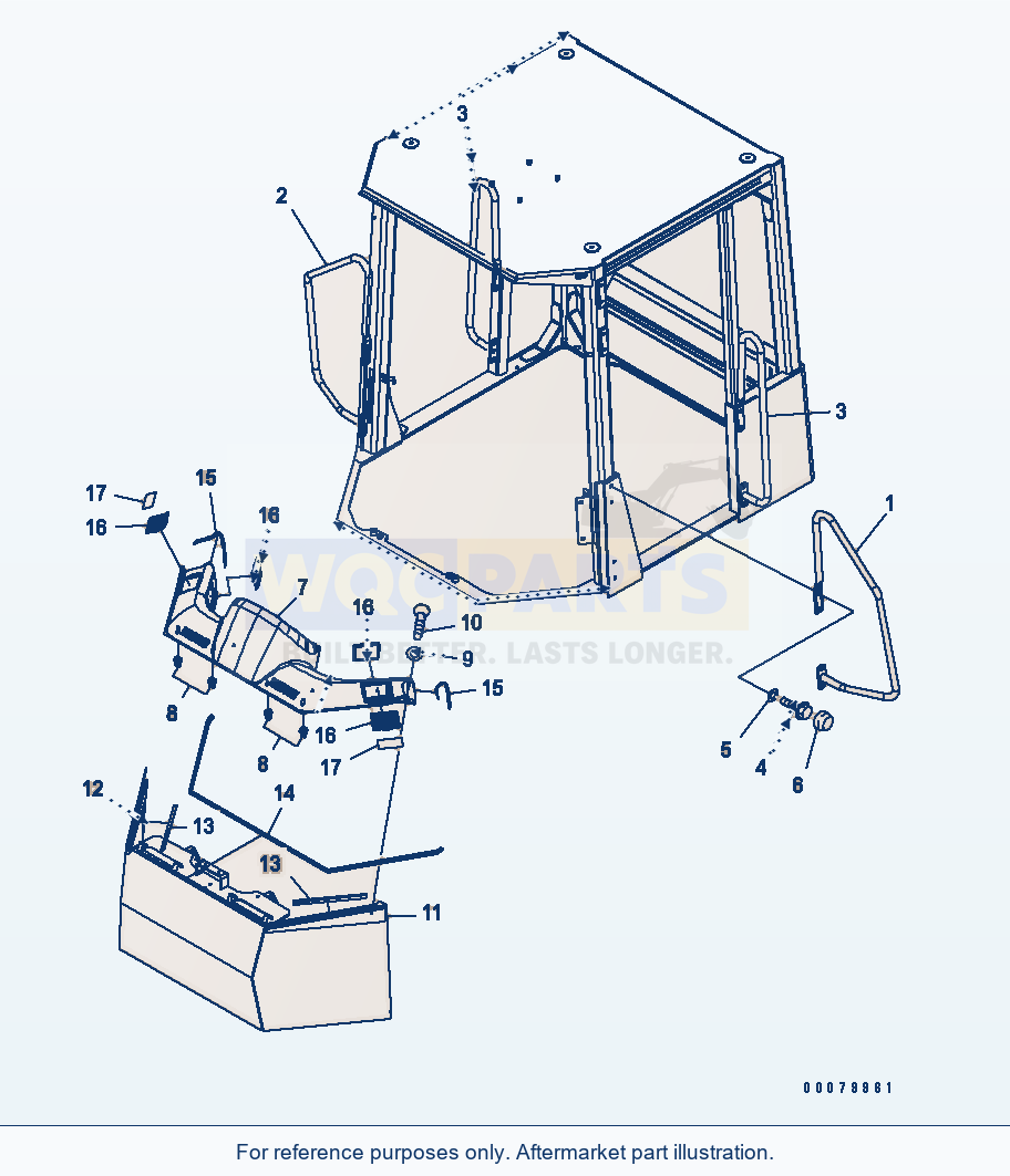 Komatsu WA380-5L Rops Canopy (Handrails) parts diagram