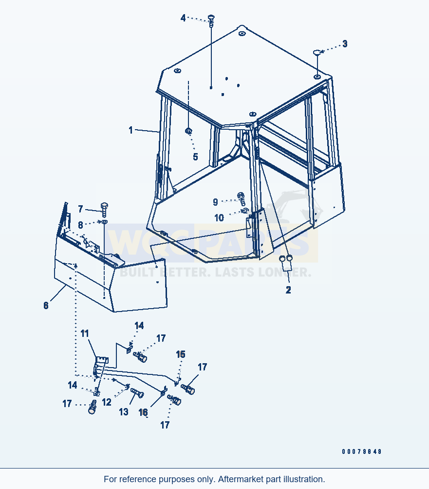 Komatsu WA380-5L Rops Canopy parts diagram