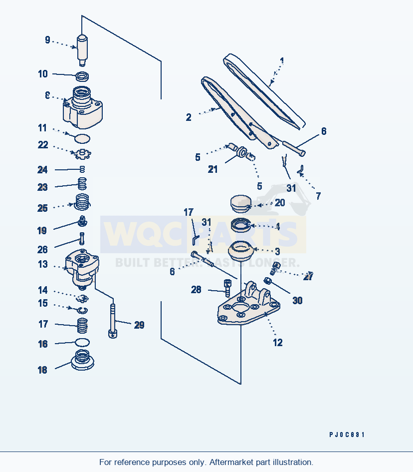 Komatsu WA380-5L Treadle Valve (Single Inner Parts) parts diagram
