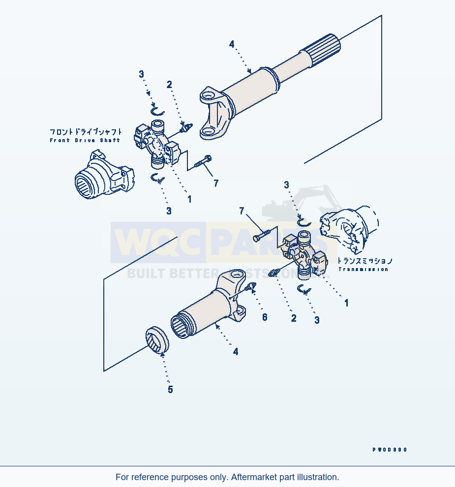 Komatsu WA380-5L Drive Shaft parts diagram