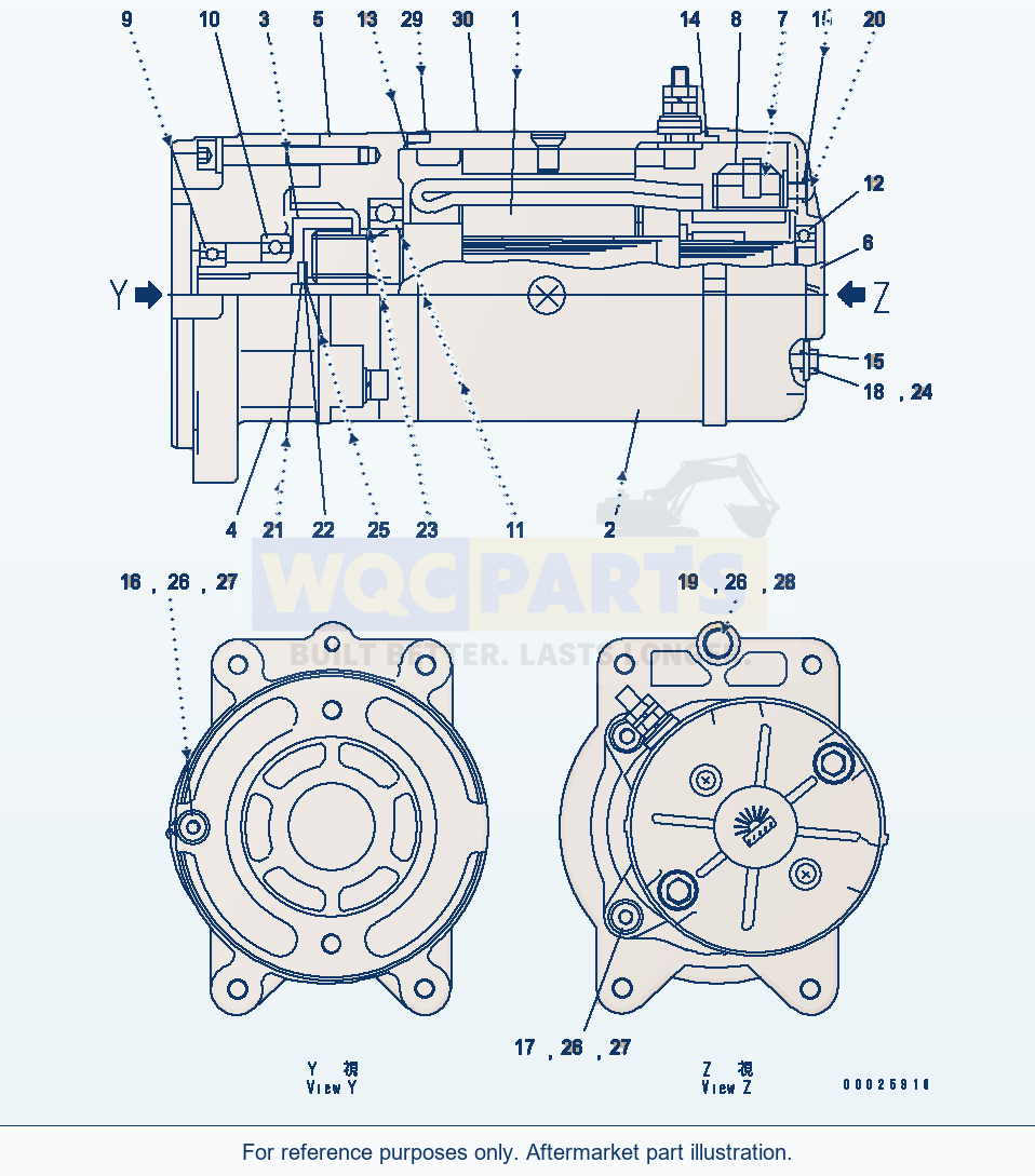 Komatsu WA380-5L Emergency Steering Motor parts diagram