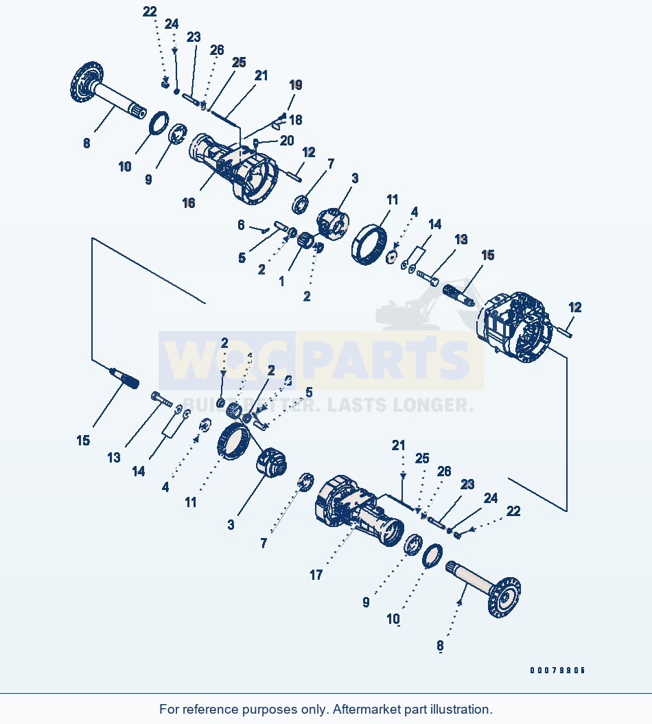 Komatsu WA380-5L Front Axle (Final Drive) parts diagram