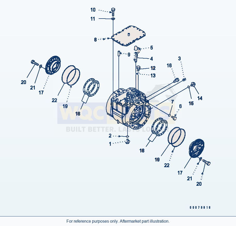 Komatsu WA380-5L Front Axle (Standard Axle Housing) parts diagram