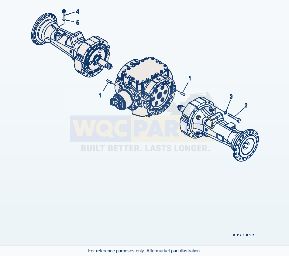 Komatsu WA380-5L Rear Axle (Axle Mounting And Oil Level Gauge) parts diagram