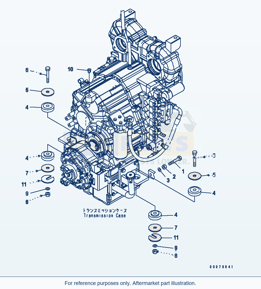 Komatsu WA380-5L Torque Converter And Transmission Mounting parts diagram
