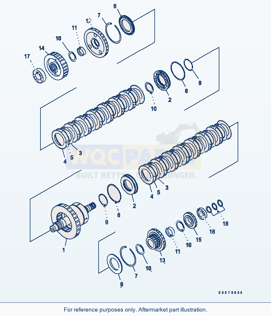 Komatsu WA380-5L Transmission (2Nd And 3Rd Clutch) parts diagram