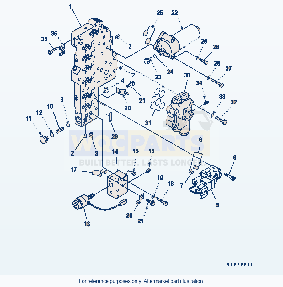 Komatsu WA380-5L Transmission (Main Valve) (With Lock-Up) parts diagram
