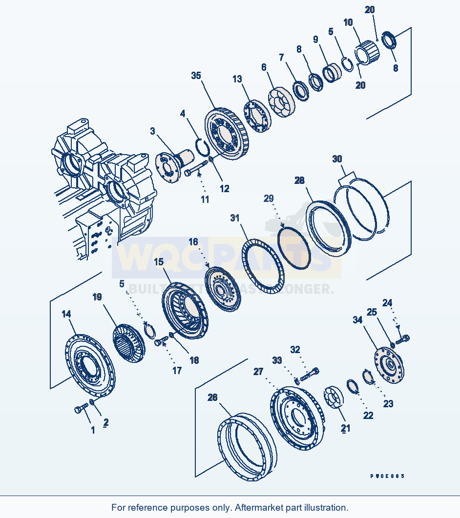 Komatsu WA380-5L Transmission (Torque Converter With Lock-Up) parts diagram
