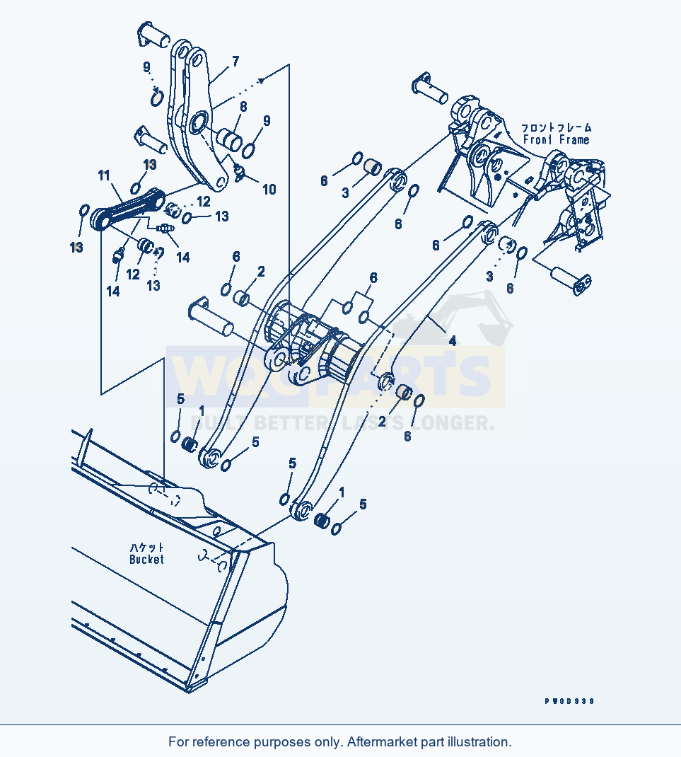 Komatsu WA380-5L Boom And Bell Crank (Standard - Jrb - 3-Spool) parts diagram