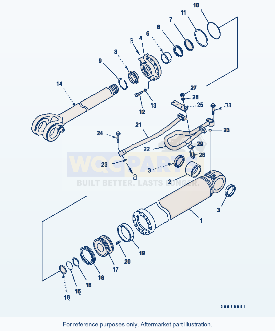 Komatsu WA380-5L Boom Cylinder parts diagram