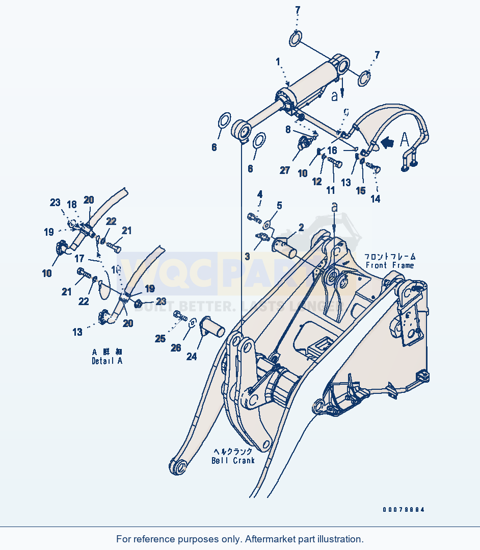 Komatsu WA380-5L Bucket Cylinder Piping parts diagram