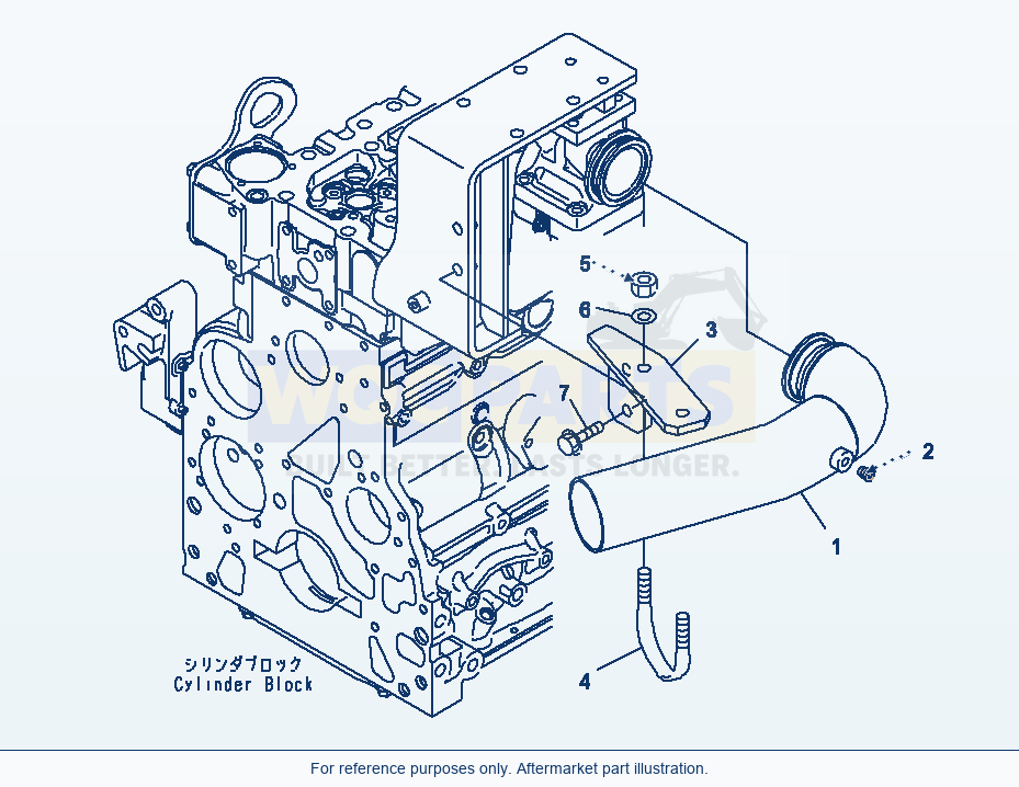Komatsu WA380-6 Air Intake Connector Tube parts diagram