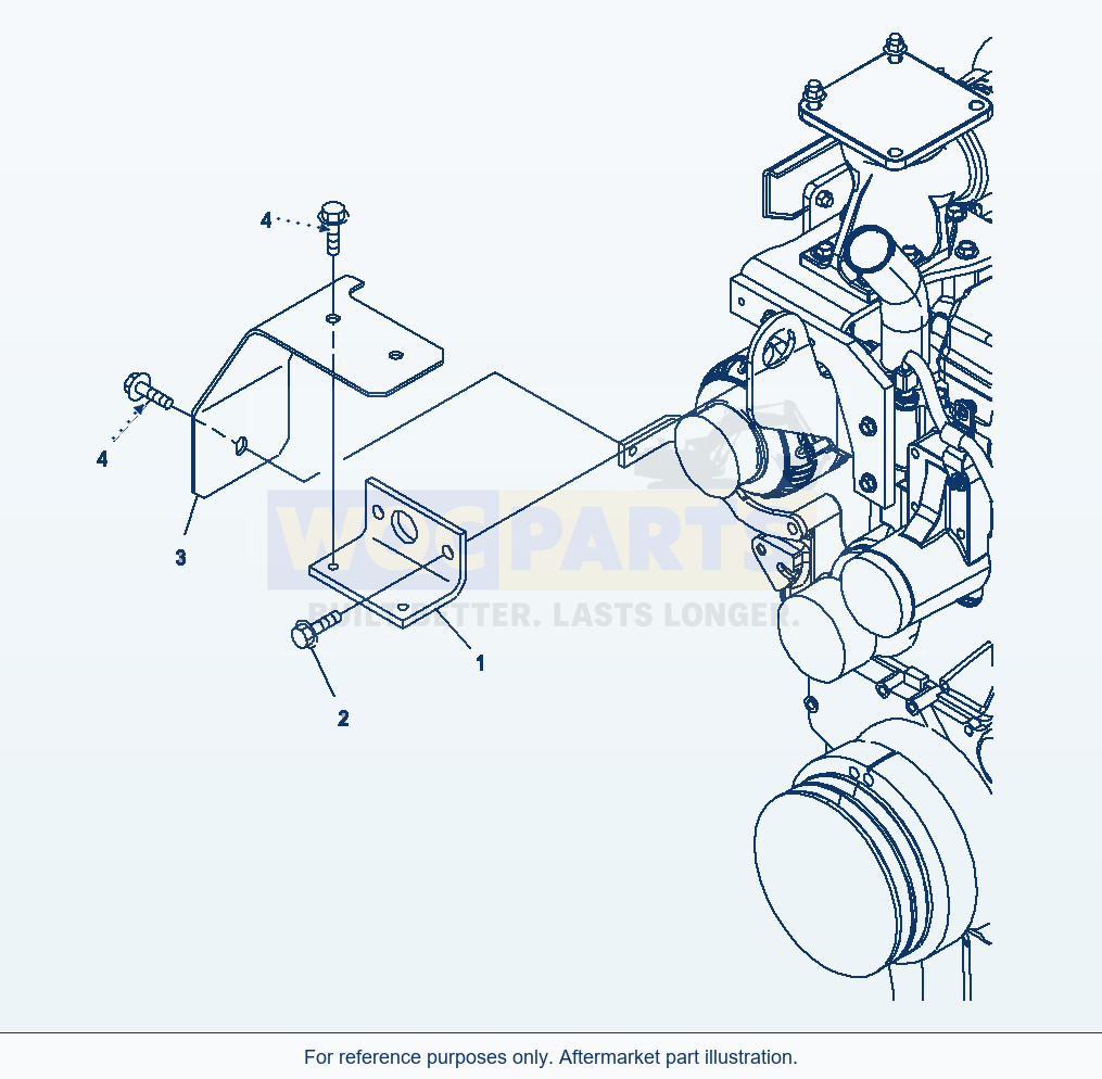 Komatsu WA380-6 Alternator Cover parts diagram