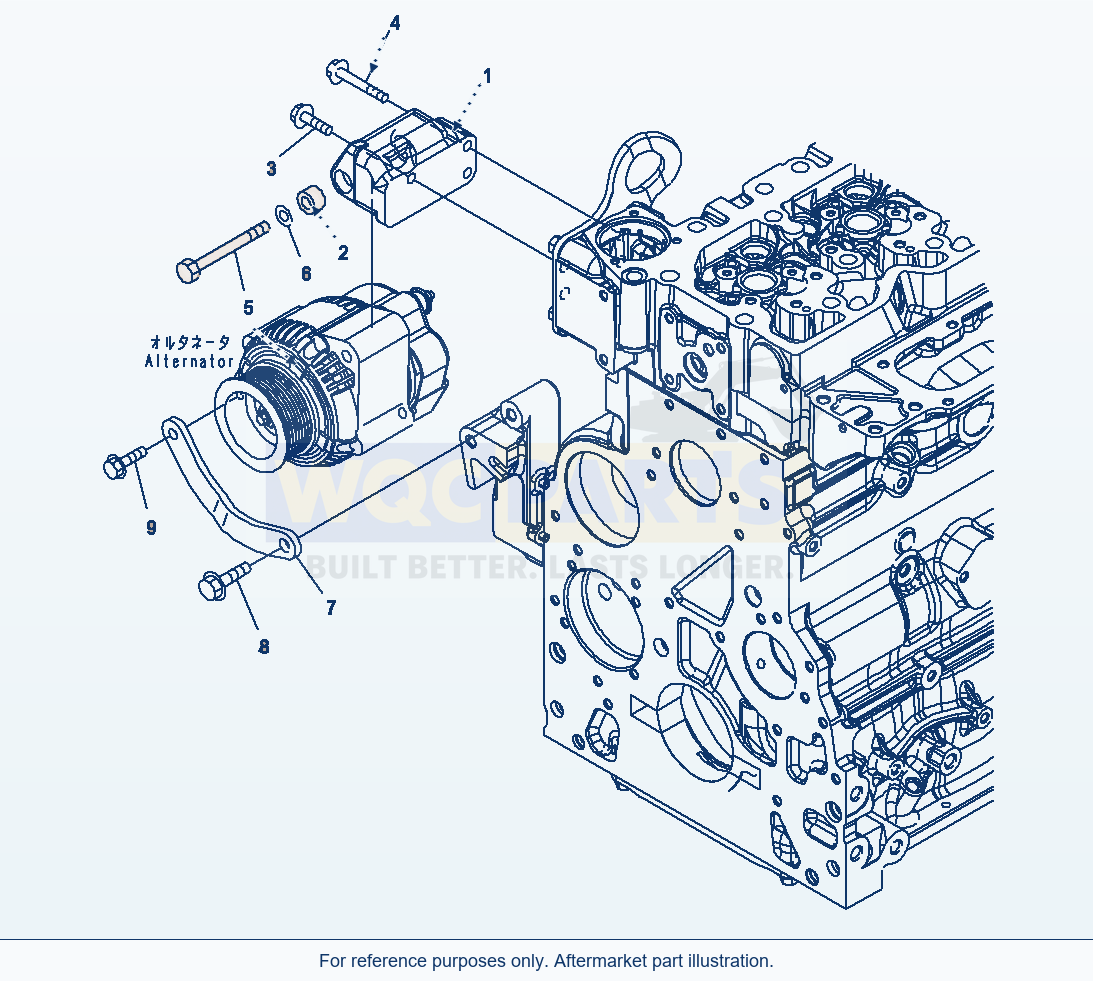 Komatsu WA380-6 Alternator Mounting Serial H60051 - UP parts diagram