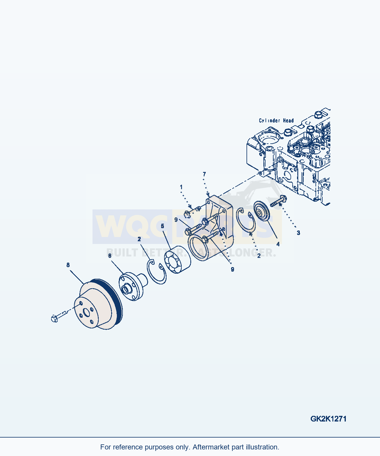 Komatsu WA380-6 Cooling Fan Drive Pulley parts diagram