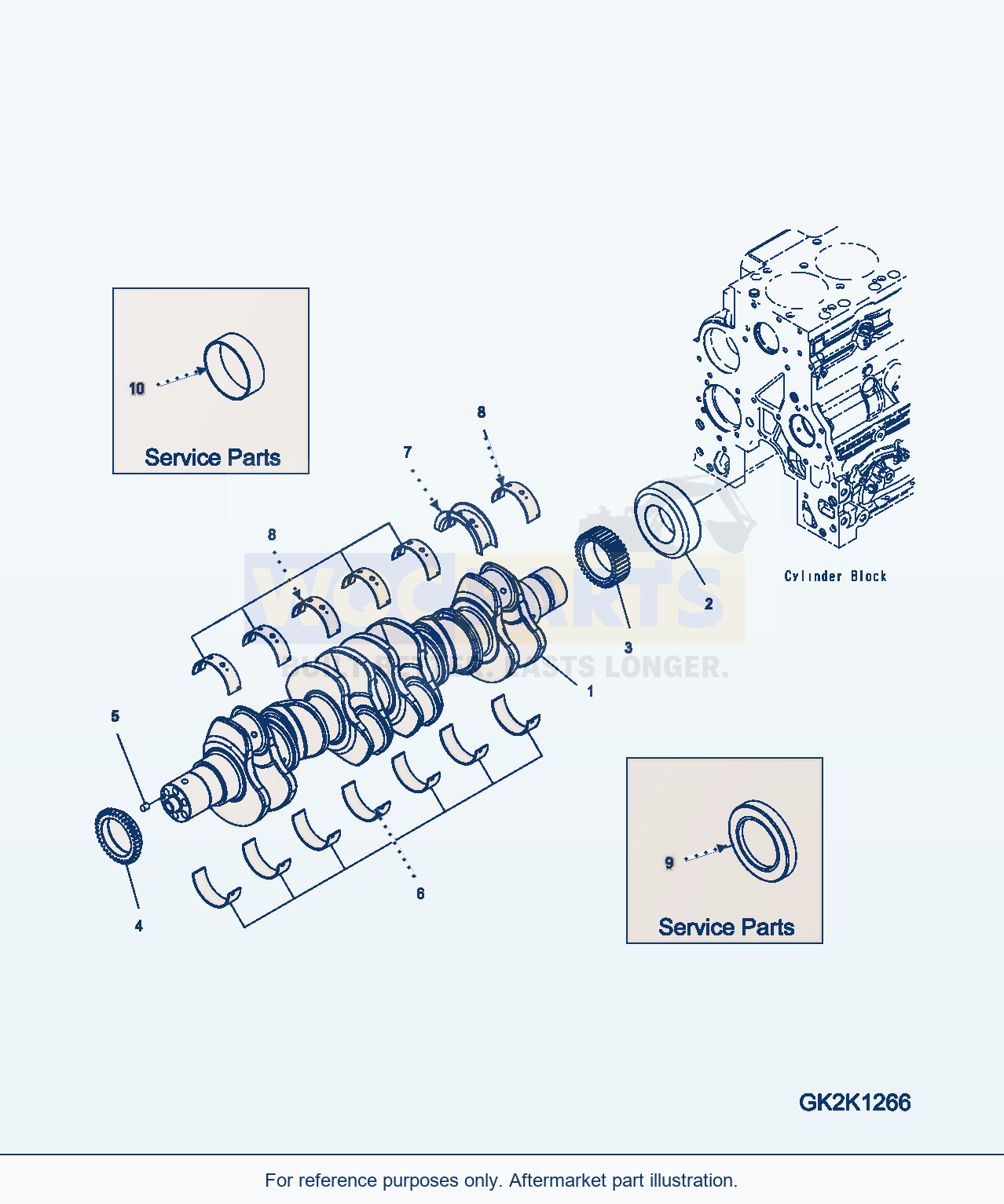 Komatsu WA380-6 Crankshaft And Bearings (Esn 21705605-Up) parts diagram