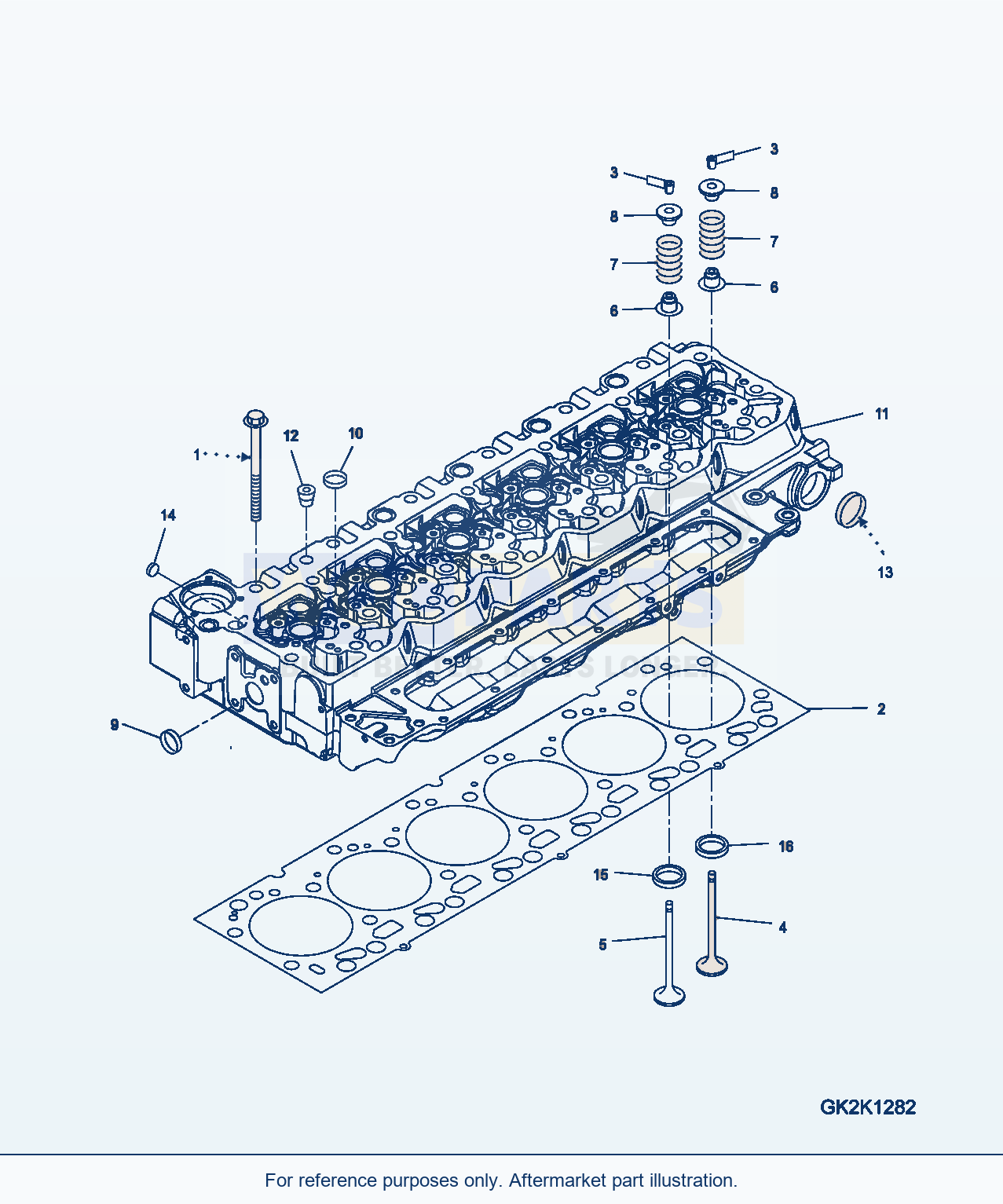 Komatsu WA380-6 Cylinder Head Serial H60051 - UP parts diagram