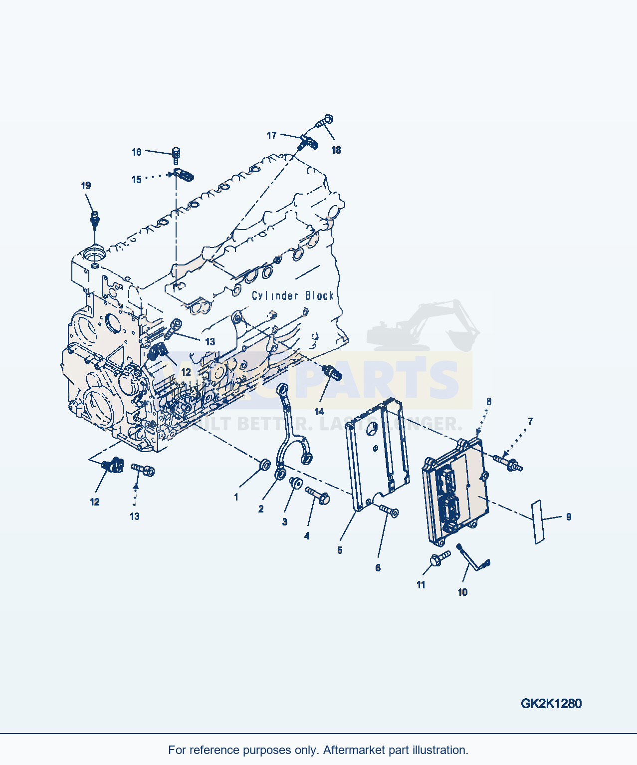 Komatsu WA380-6 Engine Control System And Related parts diagram